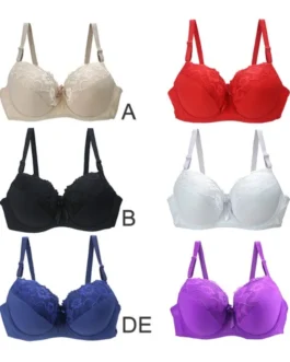 Women Bra Lace Splicing Embroidered Thin Oversized Bra Deep V Gathering Sexy Women’s Underwear