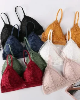 Sexy Floral Lace Bra Top For Women Push Up Female Lingerie breathable Bralette Removable Pad Thin Fashion New Wireless Bras