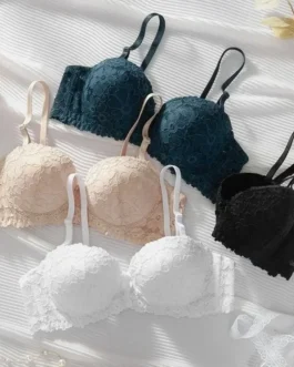 Half Cup Lace Bralette Top Women Bra Lingerie Wireless Unpadded Bras Backless Brassiere Soft Thin Underwear Bralet