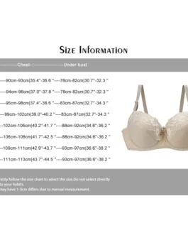 Women Bra Lace Splicing Embroidered Thin Oversized Bra Deep V Gathering Sexy Women’s Underwear