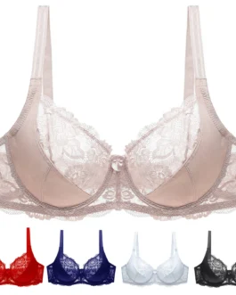 Padded Underwire Bras For Women Women Plus Size Lace Bra Soild Color Push Up Sexy Thin Breathable Bra Womens Slight Bras