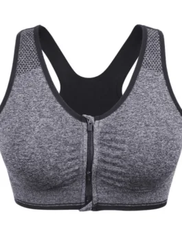 Women Sports Bra Front Zipper Closure Push Up Bras Shockproof Fitness Vest Removable Padded Wireless Tops Sports Tops Lady Bra