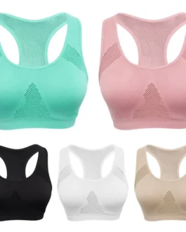 2XL Breathable Women Active Bra Professional Absorb Sweat Top Sports Bra Mesh Bras Push Up Padded Running Gym Fitness Tops