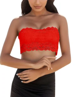 Womens One Word Wrap Chest Lace Underwear Womens No Steel Ring Full Cup Anti Slip Small Breasts Gathered Breathable Lady Bra