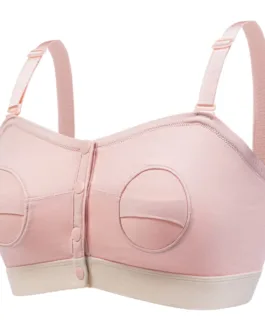 Women’s Front Buckle Pregnant Nursing Bra With Breast Pad Hands-free Pumping Hide Opening Sucking Mouth Breastfeeding Underwear