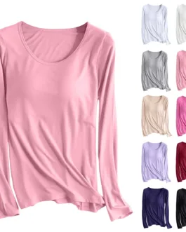 Hike Long Sleeve Shirt Women ‘s T Shirt Bra Long Sleeve Pajama Yoga Top Padded Casual Top Tee Tissue Tees Women Long Sleeve