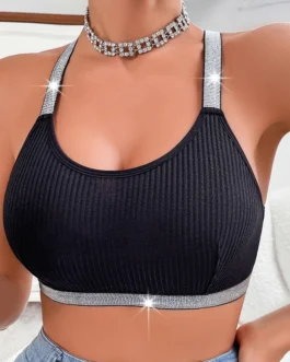 Sexy Ribbed Sportswear Fitness Women Underwear Yoga Tanks Top Backless Lingerie Lady Bras Comfortable Push Up Chic Bralette