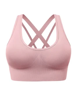 Sexy Sports Bra For Women Padded Medium Support Strappy Bras Seamless Yoga Exercise Athletic Women Push Up Cross Back Underwear