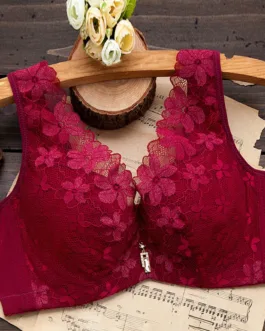 Women Sexy Lace Bras Push Up Bralette Embroidery Lingerie Wireless Lift Brassiere No Underwire Breathable Underwear Comfort Bra