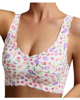 2024 New Bra Plus-Size Women’sBra Silk With Ice Print Sexy Unblemished Floral Underwear Floral Art Style With Support And Lift