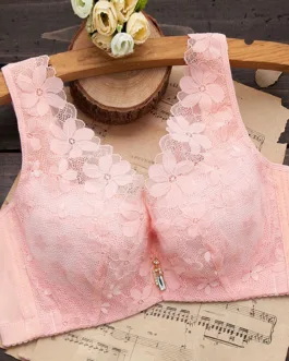 Women With Steel Ring Large Size Thin Underwear Bra Without Sponge Vest Lace Bra Underwear Womens Wireless Bras