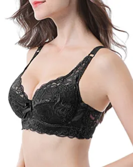 Lace Bra Large Size Ladies Underwear Breathable Comfortable push Up Bra with Wire Bow Bra Top Women Underwear