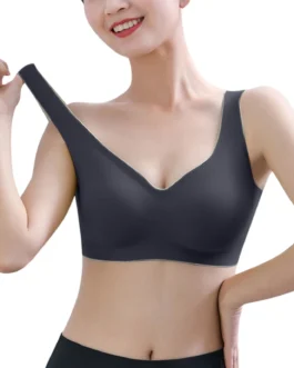 Womens Sports Bras Comfort Seamless Full Coverage Wireless Bras Yoga Sleep Underwear No Underwire Gathered Push Up Bras Tube Top