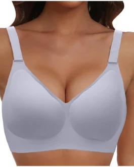 Ultra Thin Sports Bra Comfortable Traceless Full Coverage Bras For Women Wireless Soft Support Adjustable Strap Solid Bra