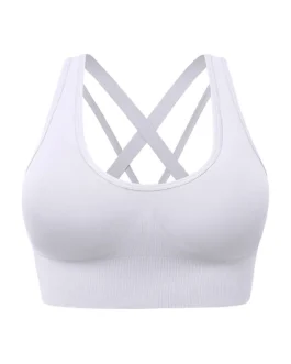 Sexy Sports Bra For Women Padded Medium Support Strappy Bras Seamless Yoga Exercise Athletic Women Push Up Cross Back Underwear