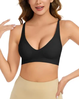 Women’S Bra Lingerie Women’S Bra Without Underwire V Neck Comfort Soft Bra Push Up Seamless Bra Lightly Padded Sujetadores Sexys