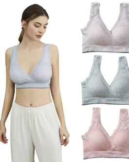 Comfort Cotton Bras For Women Thin Sport Style Unlined Bralette Sexy Deep V Triangle Cup Cross Beauty Back Bra