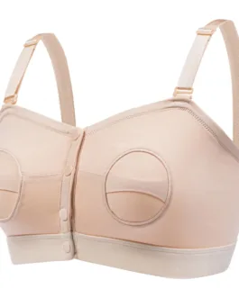 Women’s Front Buckle Pregnant Nursing Bra With Breast Pad Hands-free Pumping Hide Opening Sucking Mouth Breastfeeding Underwear