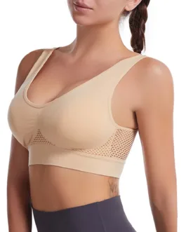 Like Hot Cakes Hollow Sport Breathable Crop Top Sports Bra for Women Yoga Bra Tops for Big Women Long Sports Bras for Women Yoga