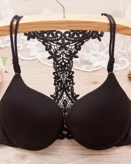 Comfortable Fitness Crop Top Adjustable Bra Underwire Seamless Bra For Women Sexy Beauty Back Embroidery Lace Bras 2024