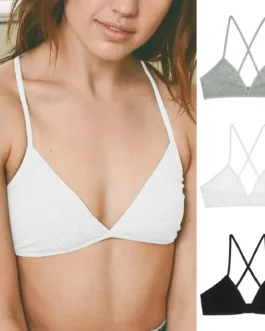 Women’s Thread Triangle Bra Wireless Lightly Lined Bralette Top Beauty Back Out Bras Women Wireless Bra Ultimate Lift Bra