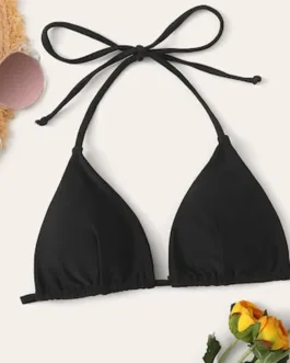 Black Bikini Bra Women Bandeau Sports Bra Women’s Summer Swimsuit Triangle Bikini Bra Female Swimsuit Bikini Tops Tankinis